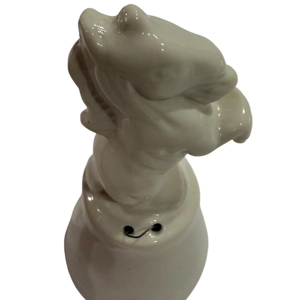 Vintage White Ceramic Rearing Unicorn Stallion Dinner Bell Whimsygoth Decor Y2K - Picture 6 of 6